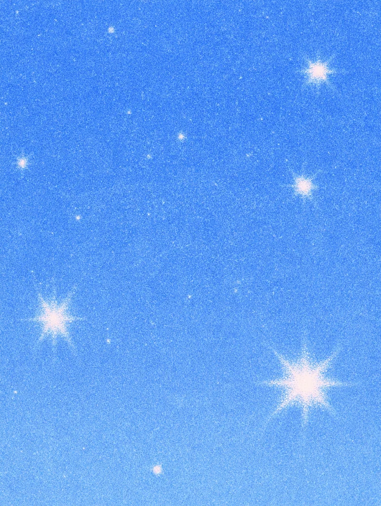 Calm light blue grainy background with faint sparkling stars