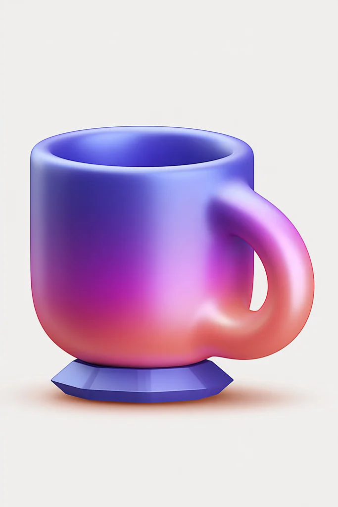 Glossy 3D coffee cup icon
