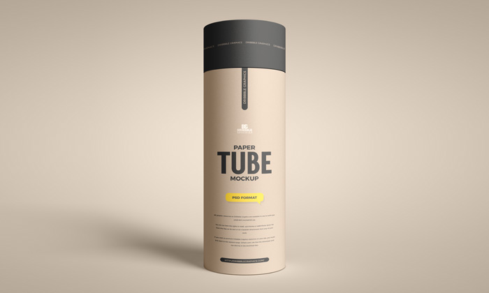 Free Long Paper Tube Mockup | Dribbble Graphics