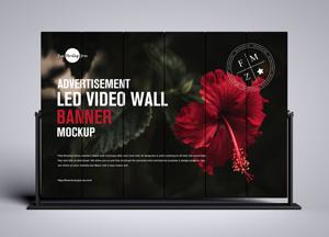 Free LED Video Wall Banner Mockup - Free Mockup Zone