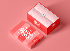 Free Shoe Box Packaging Mockup - Graphic Google - Tasty Graphic Designs Collection