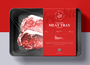 Free Packaging Meat Tray Mockup - Tasty Graphic Designs Collection