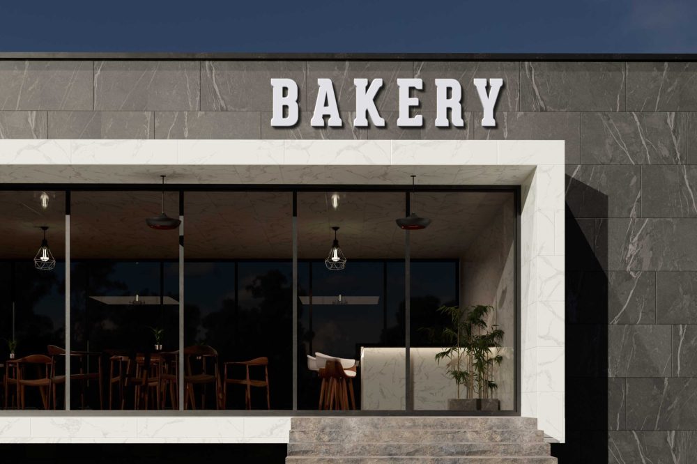 Bakery Coffee Shop Sign Mockup Set 2021