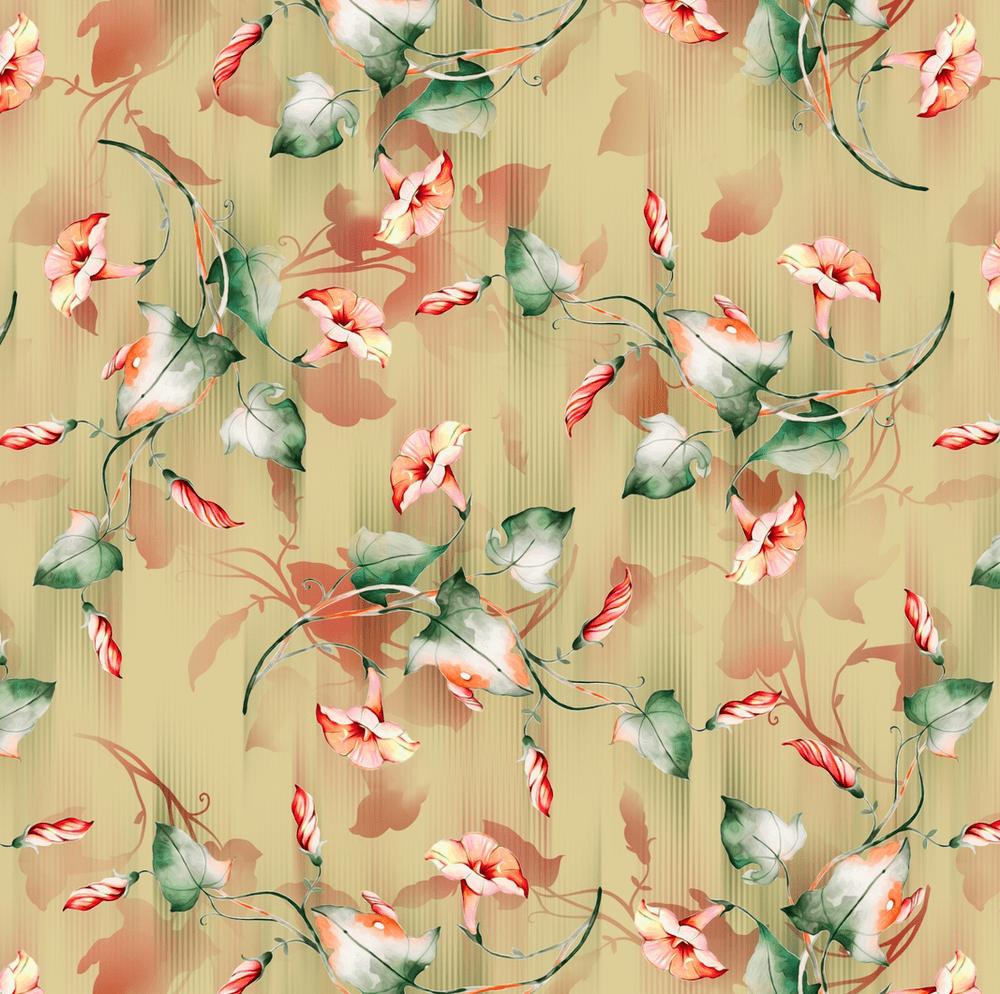 Botanical Floral Pattern on Soft Background