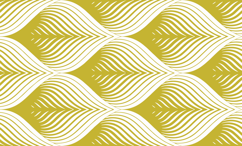 Golden geometric leaf design seamless pattern