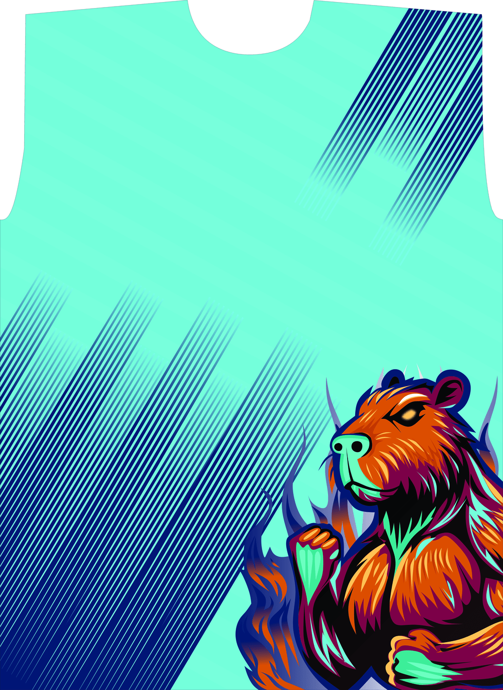 Vibrant Graphic Tank Top Design with Animal Illustration