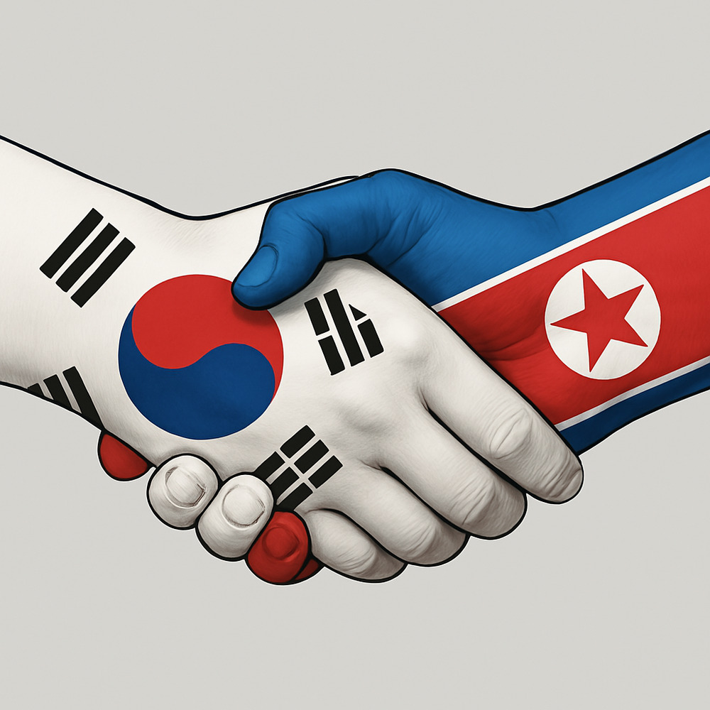 Symbolic Unity: South and North Korea Handshake