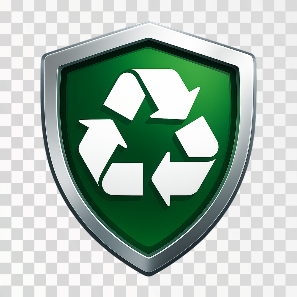 Eco-Friendly Recycling Shield Emblem