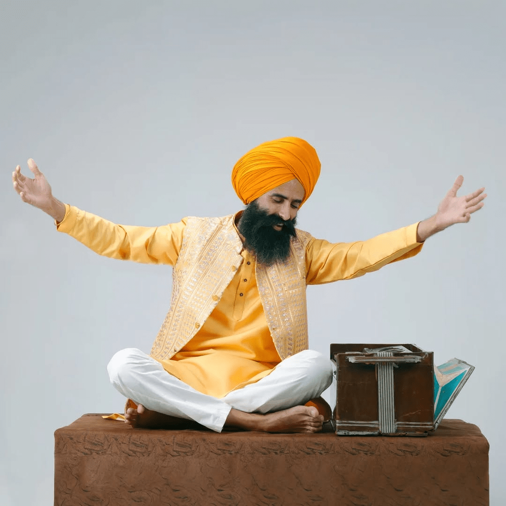 Spiritual Sikh Man in Traditional Attire