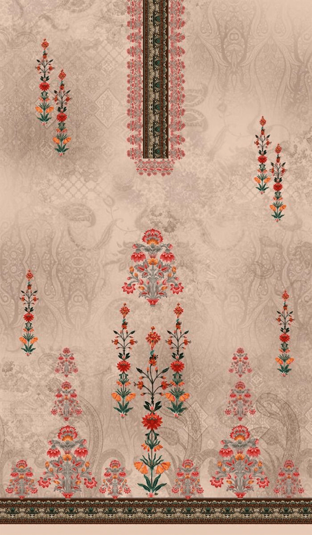 Elegant Floral Pattern Textile Design