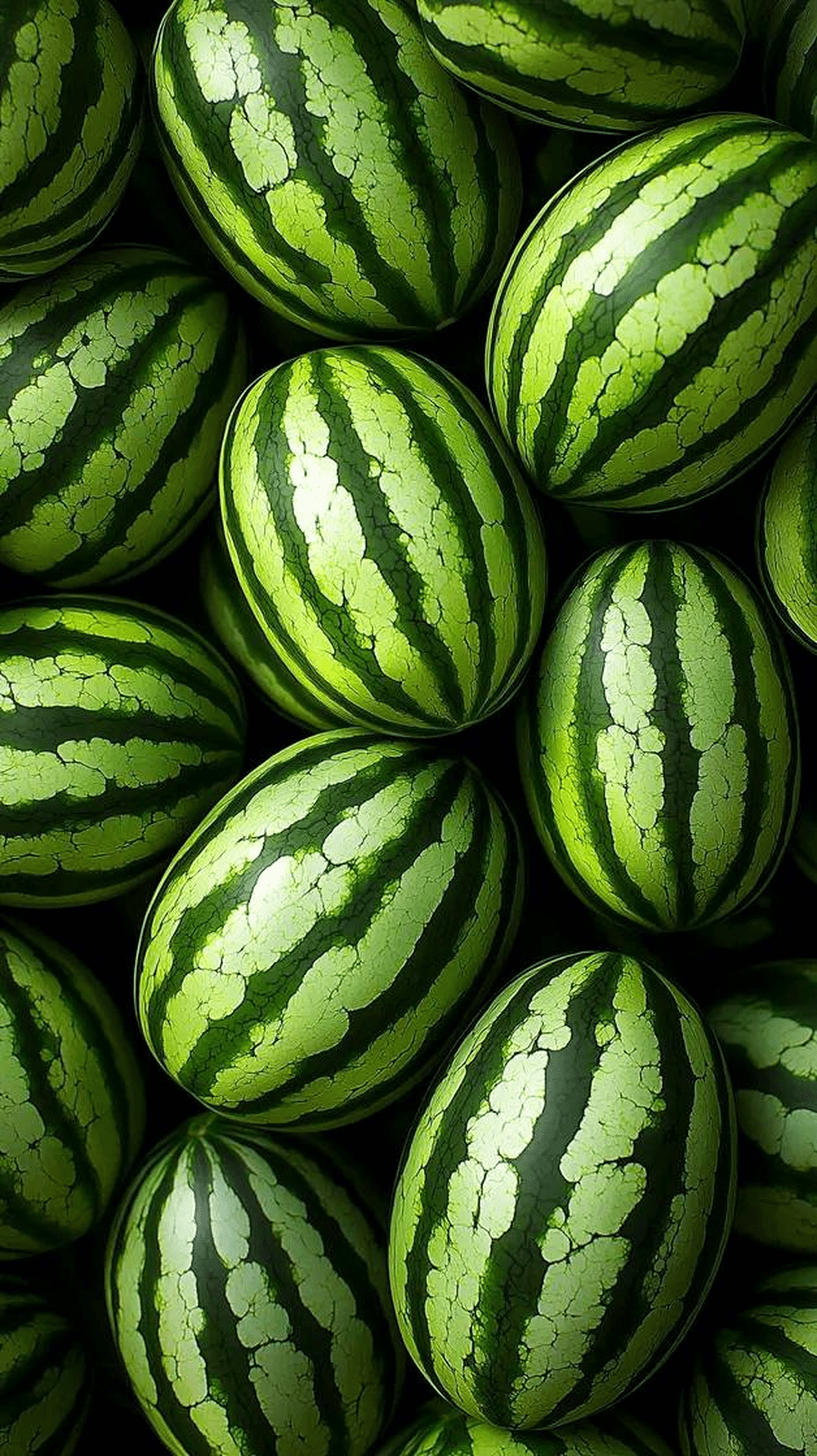 Fresh Watermelons Piled Together