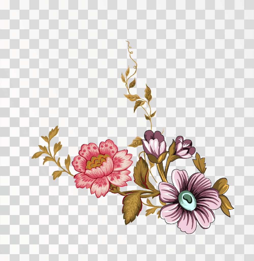 Vintage Floral Embroidery Design