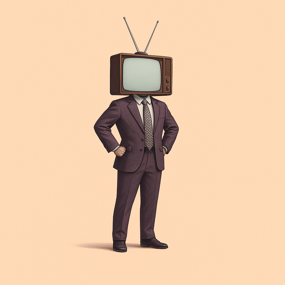 Businessman with a Vintage Television Head