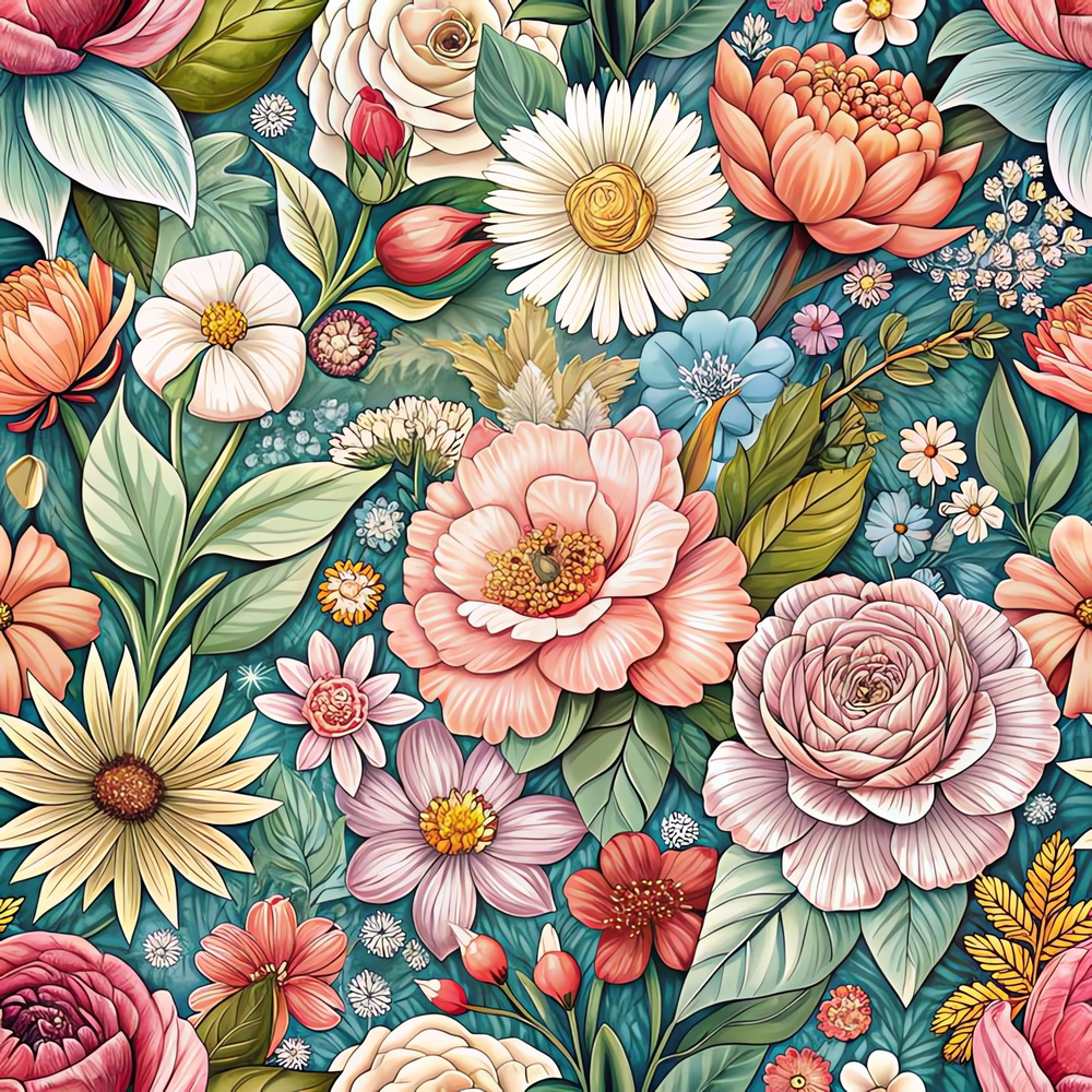 Vibrant Floral Pattern Illustration