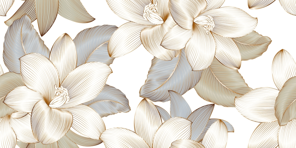Elegant White Magnolia Floral Pattern