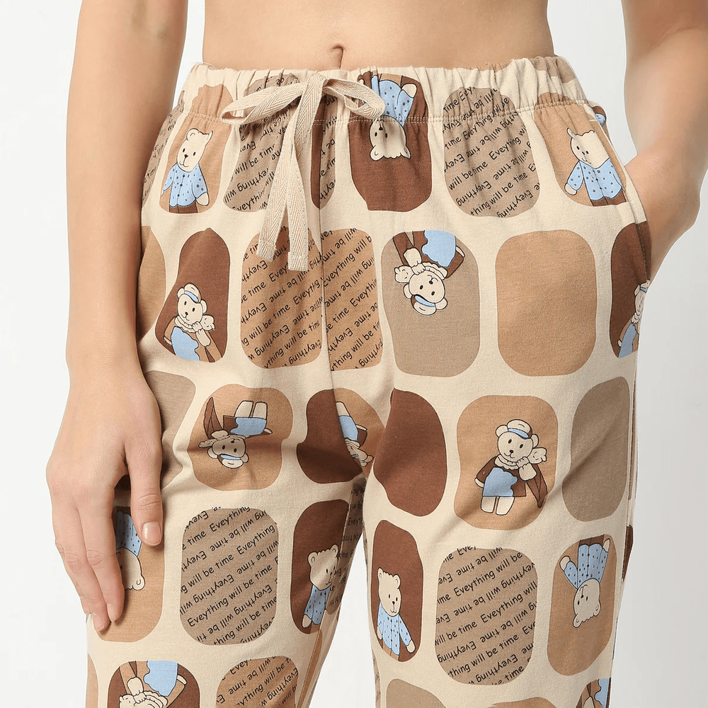 Cute Bear Print Lounge Pants for Women