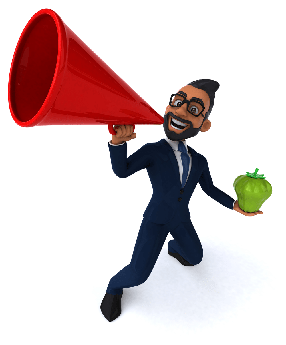 Cheerful Businessman Promoting Healthy Eating