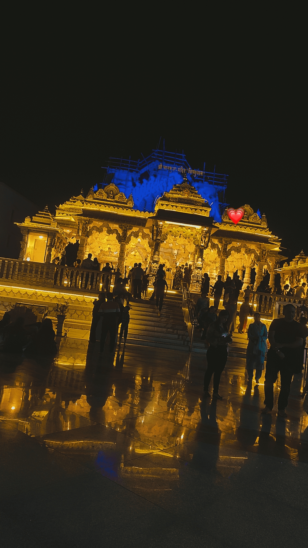 Illuminated Temple at Night