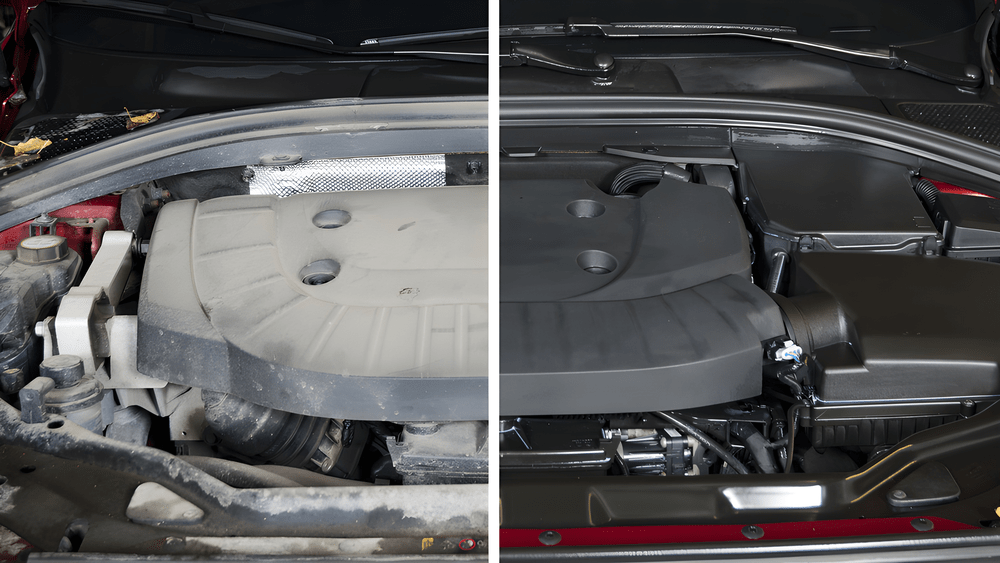 Before and After Engine Cleaning