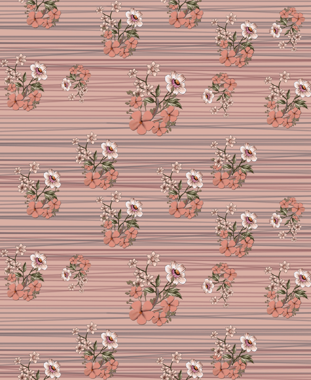 Vintage Floral Stripes Pattern