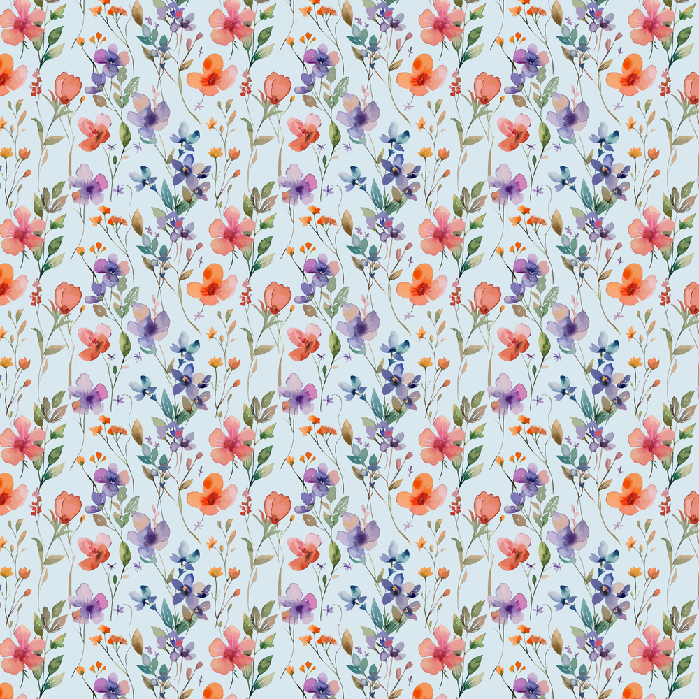 Floral Pattern with Vibrant Spring Flowers