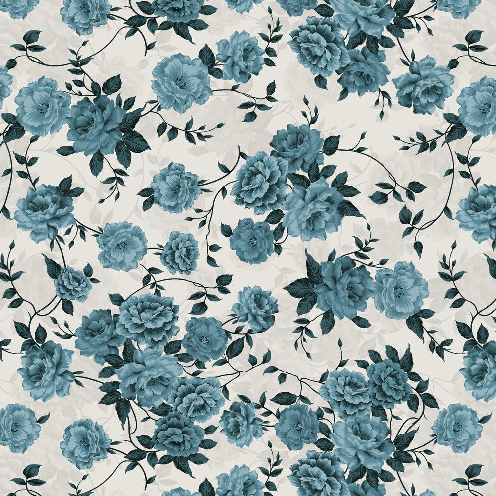 Elegant Blue Floral Pattern on Light Background