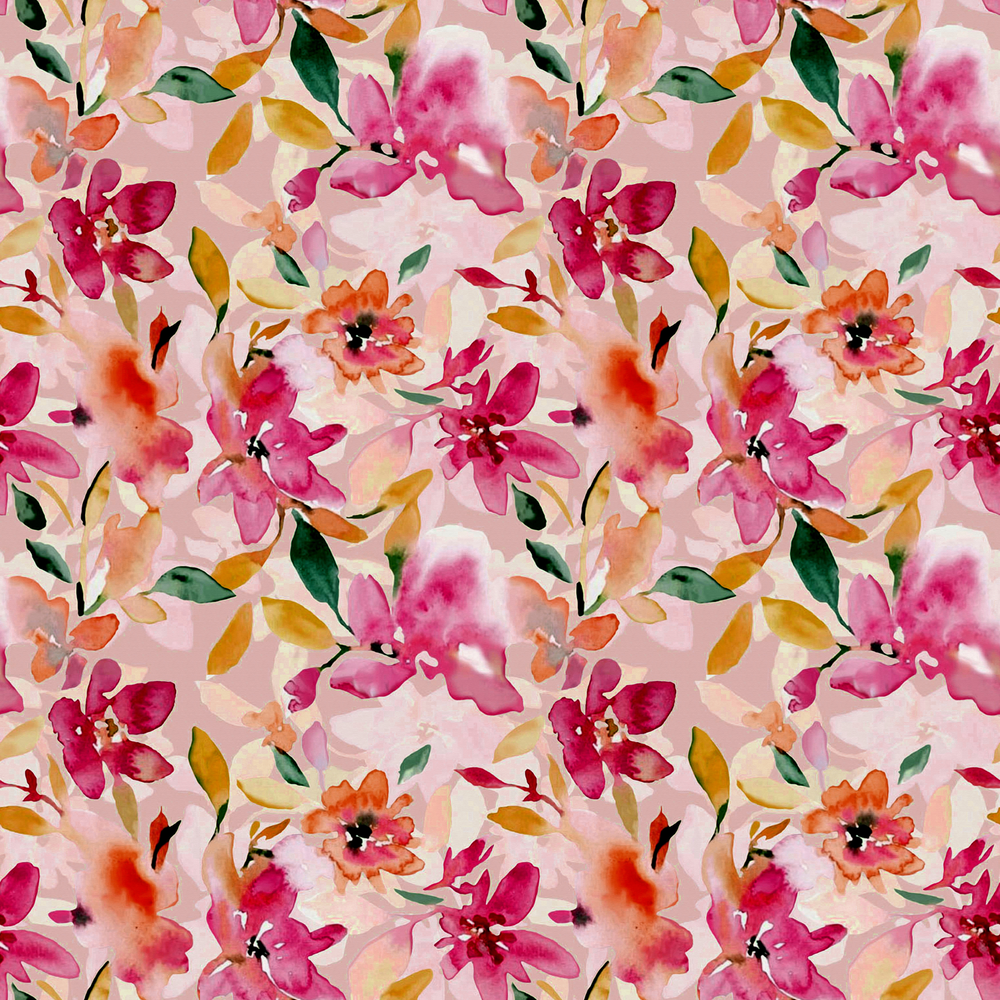 Vibrant Floral Pattern in Pink and Coral