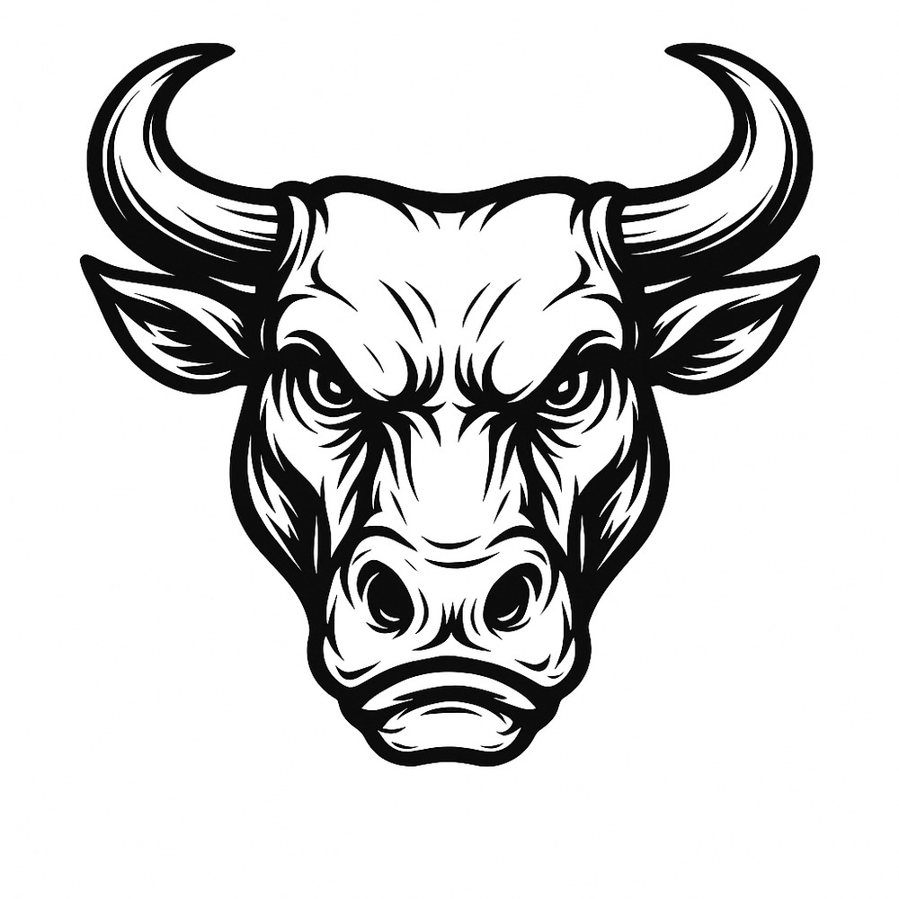 Bold Bull Head Illustration