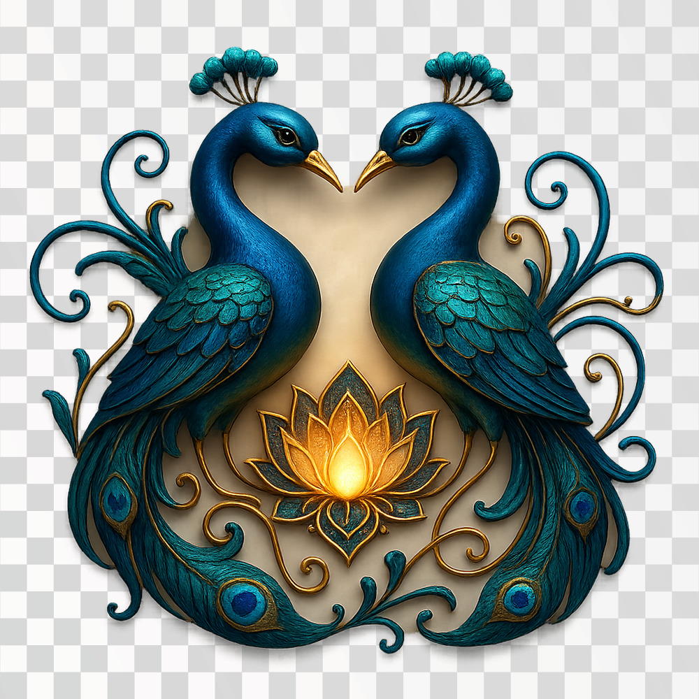 Elegant Hindu Wedding Peacock Clipart