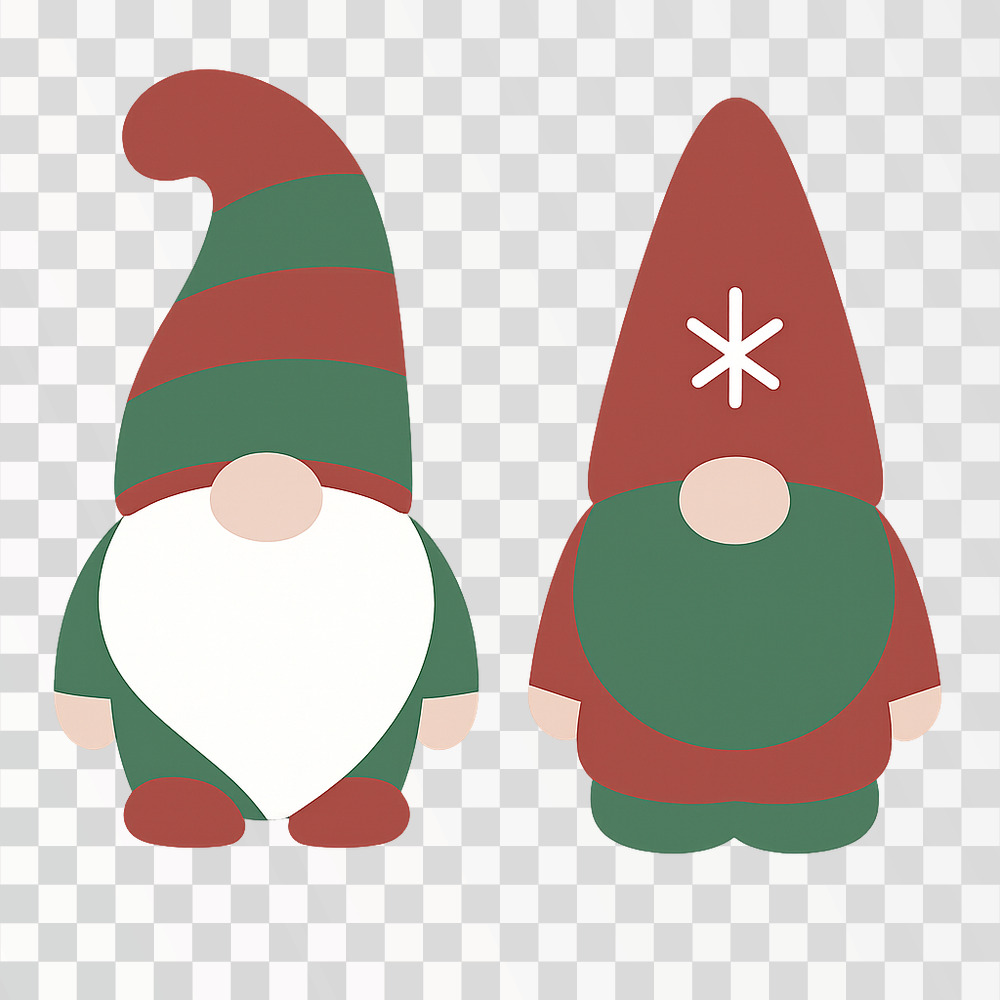 Cute Christmas Gnomes Transparent