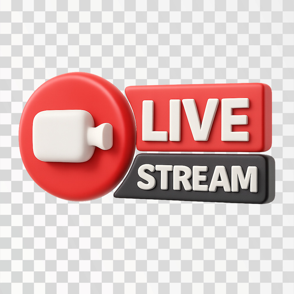 3D Live Stream Icon