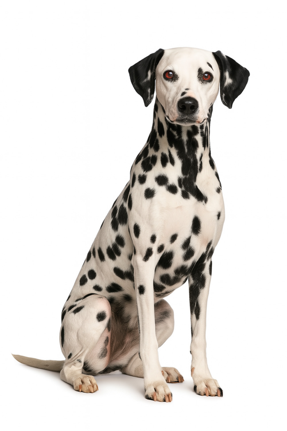 Purebred Dalmatian Dog Sitting Elegantly