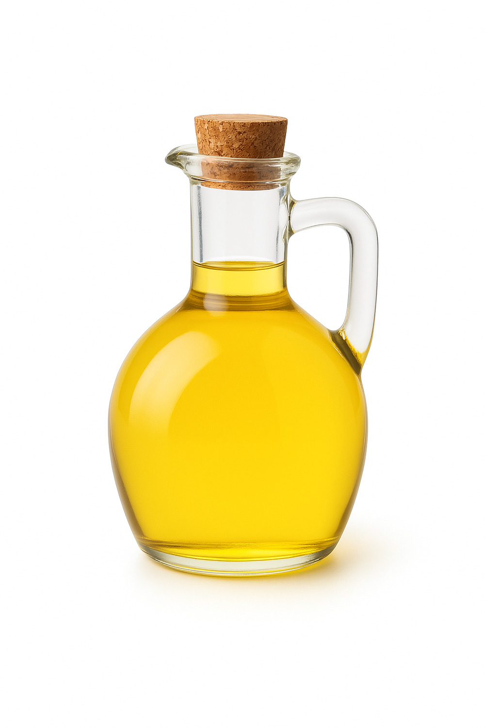 Glass Olive Oil Bottle with Cork Stopper