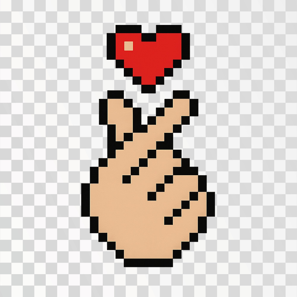 Pixel Art Love Gesture