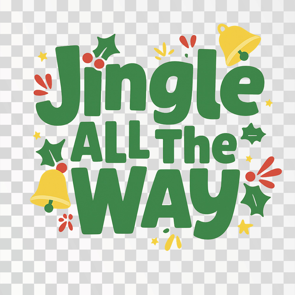 Cute Christmas Jingle Bells Illustration