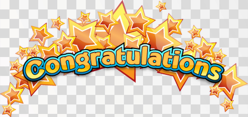 PNG image of text Congratulations with many stars