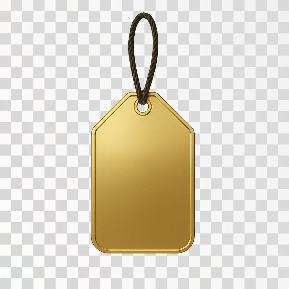 Blank Golden Price Tag with String