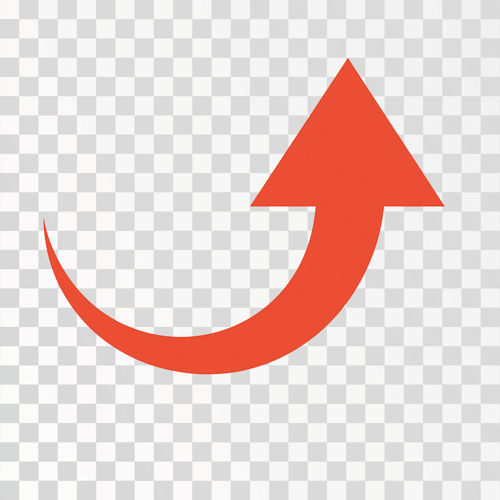 Dynamic Red Upward Arrow Symbol PNG