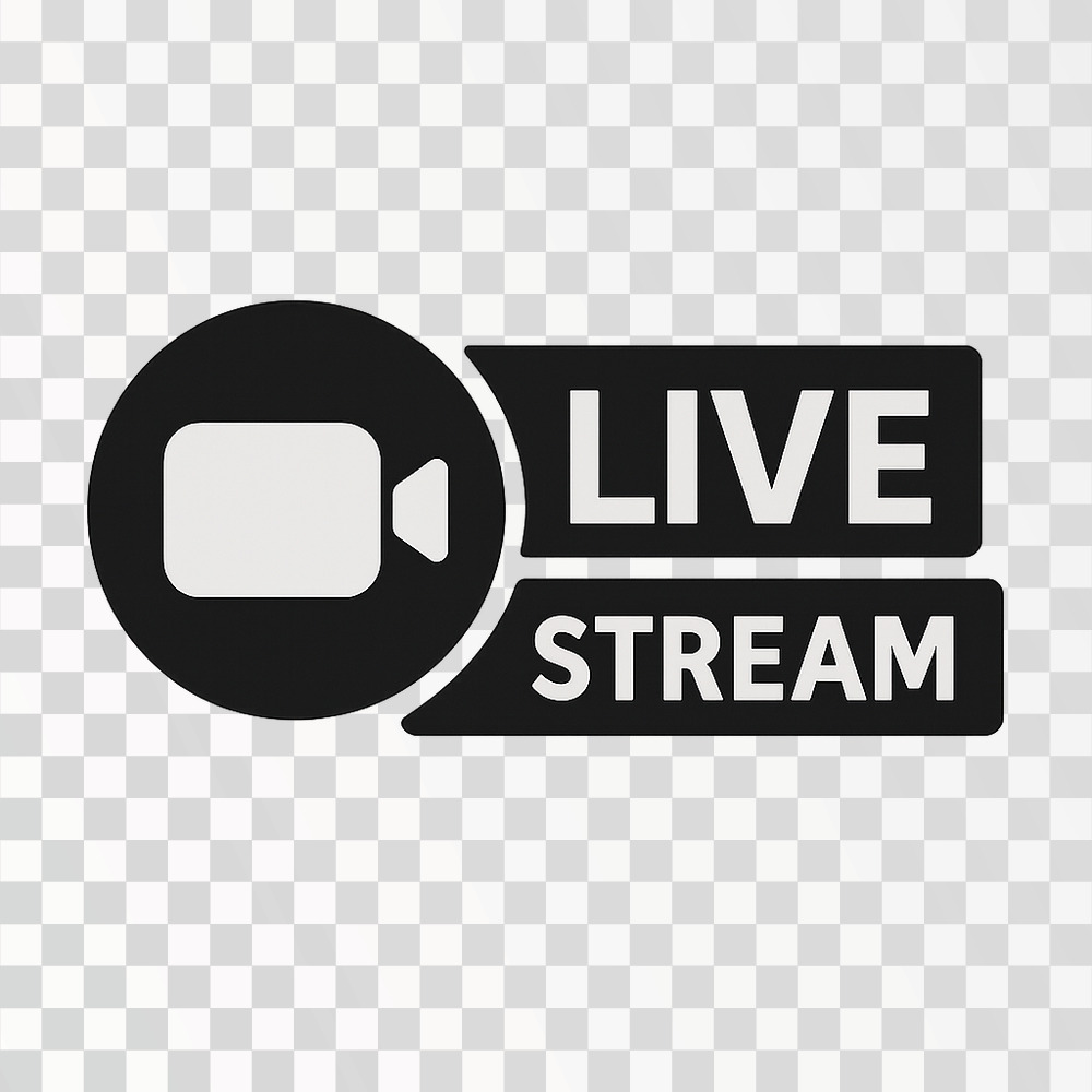 Live Stream Icon with Camera Symbol