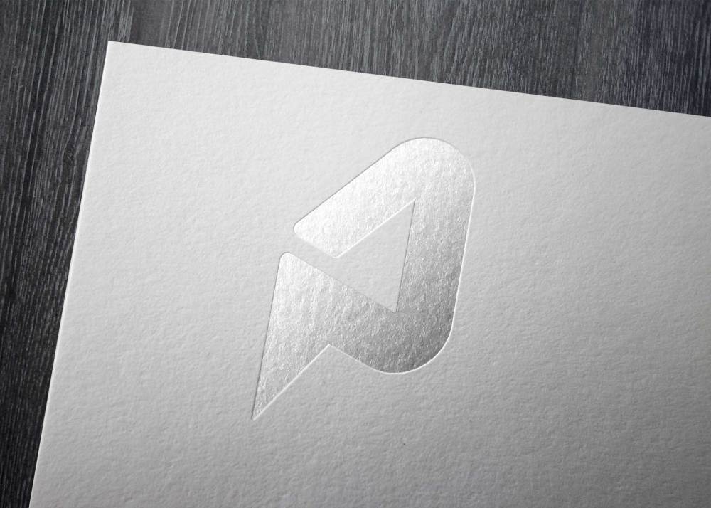 Free Silver Paper Logo Mockup