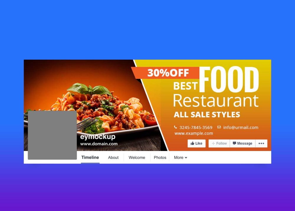 Free Food Facebook Cover Design - Freebies Mockup