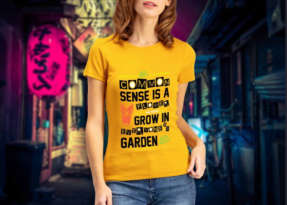 Common Sense T-shirt Design - Freebies Mockup