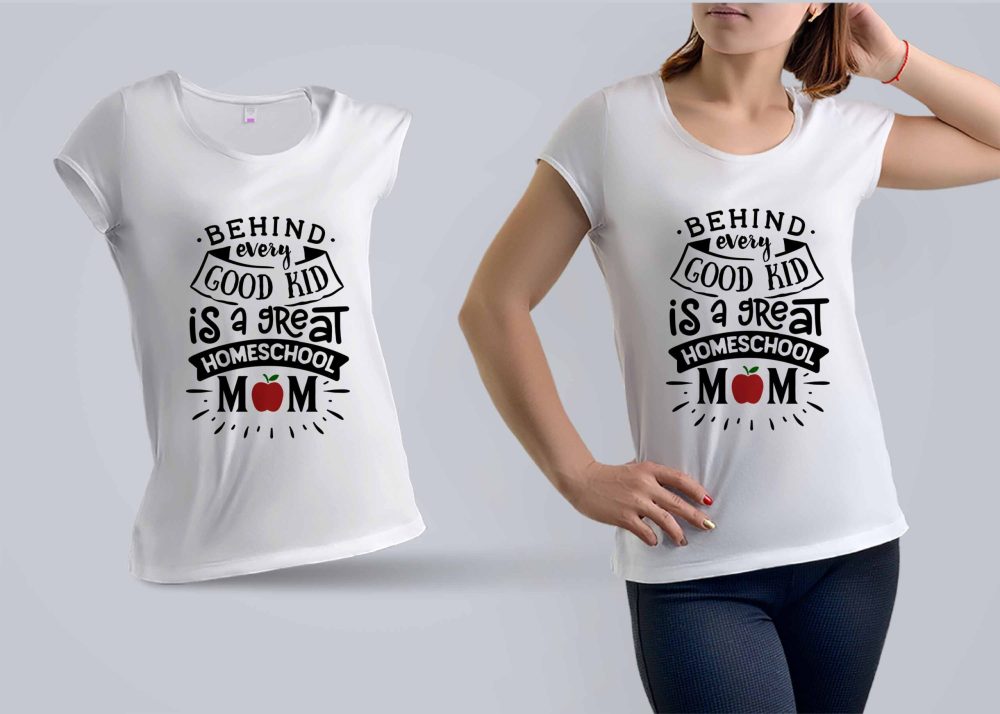 Home School Mom T-shirt Design - Freebies Mockup