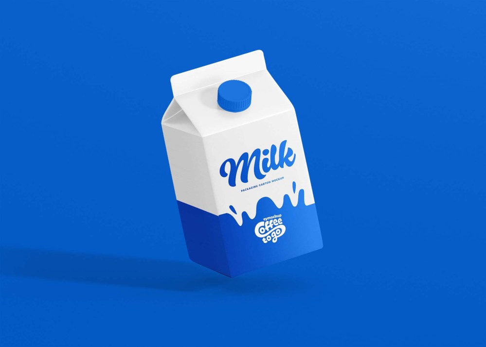 Free Milk Packaging Mockup - Freebies Mockup
