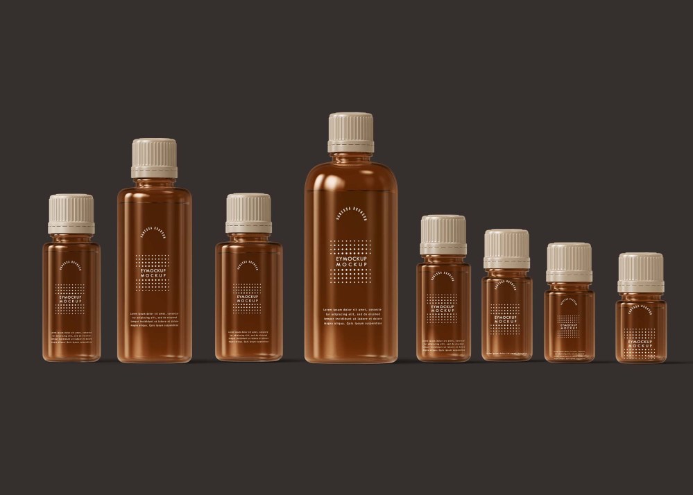 Free Serum Bottles Mockup - Freebies Mockup