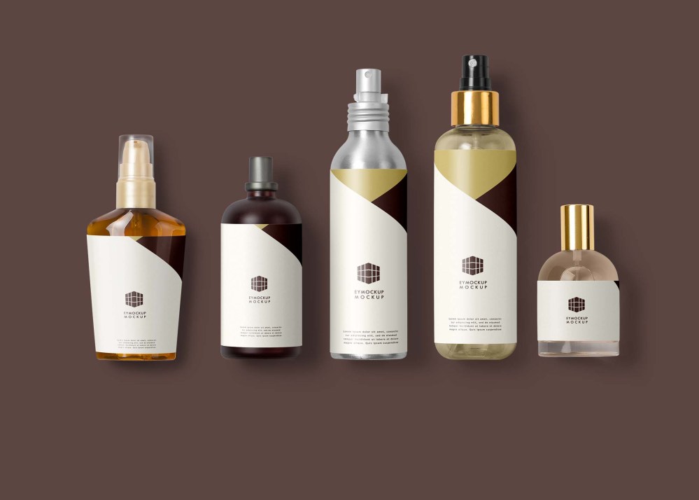 Free Small Neck Spray Bottles Mockup - Freebies Mockup
