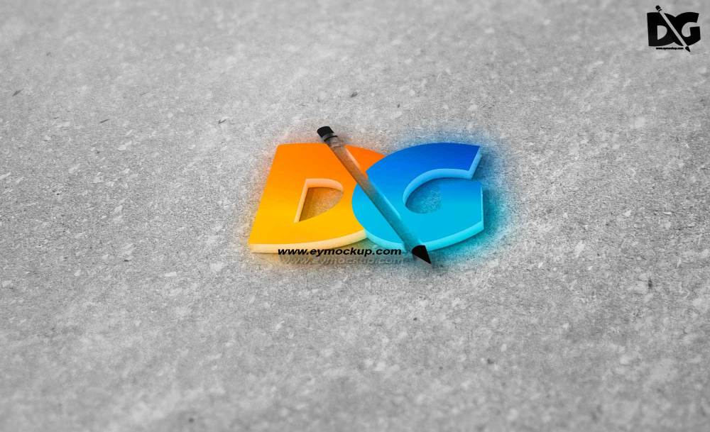 Front 3D Logo Mockup