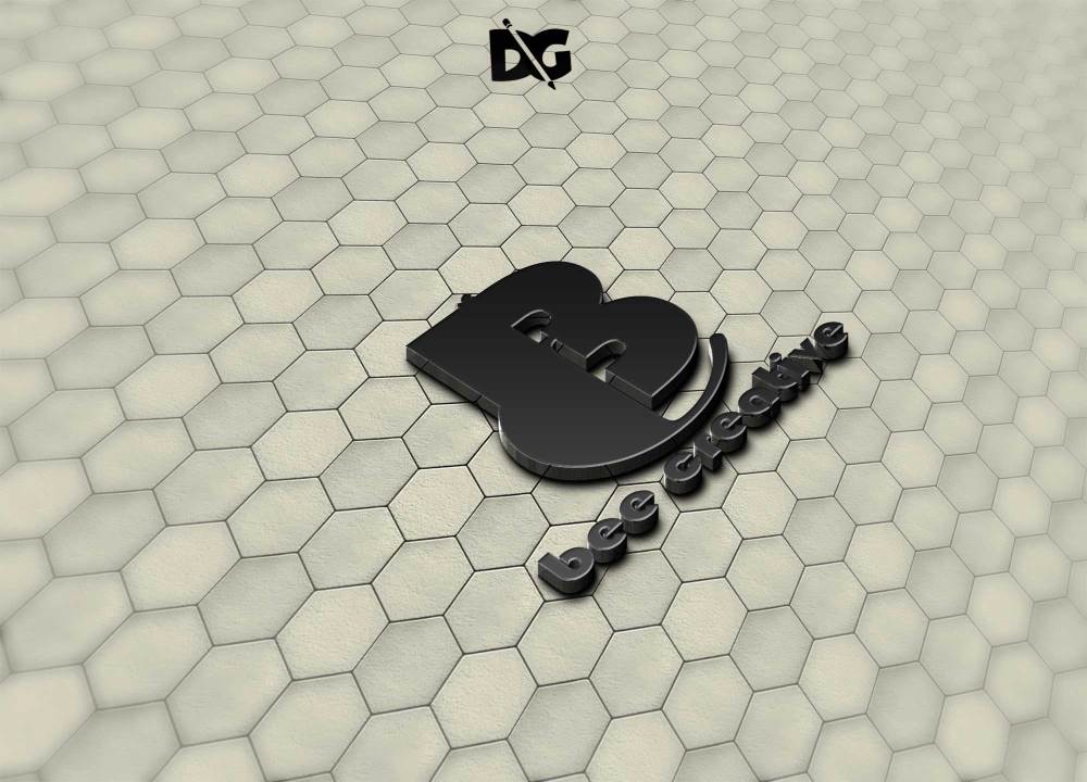 Black 3d Glass Logo Mockup