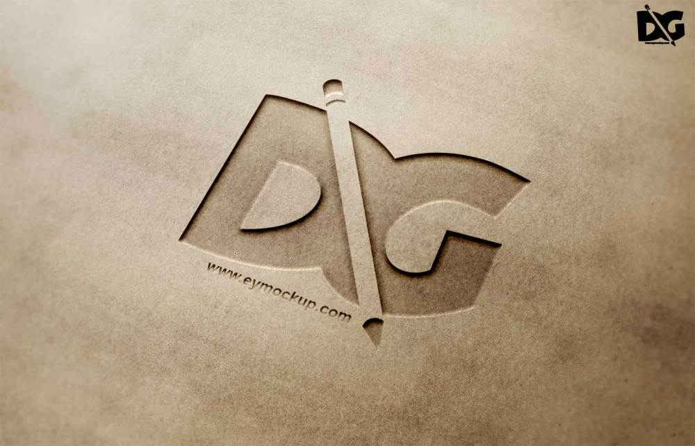 Free PSD Engrave Logo Mockup