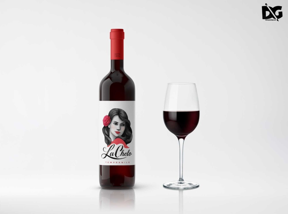 Charm Bottle Label PSD Mockup